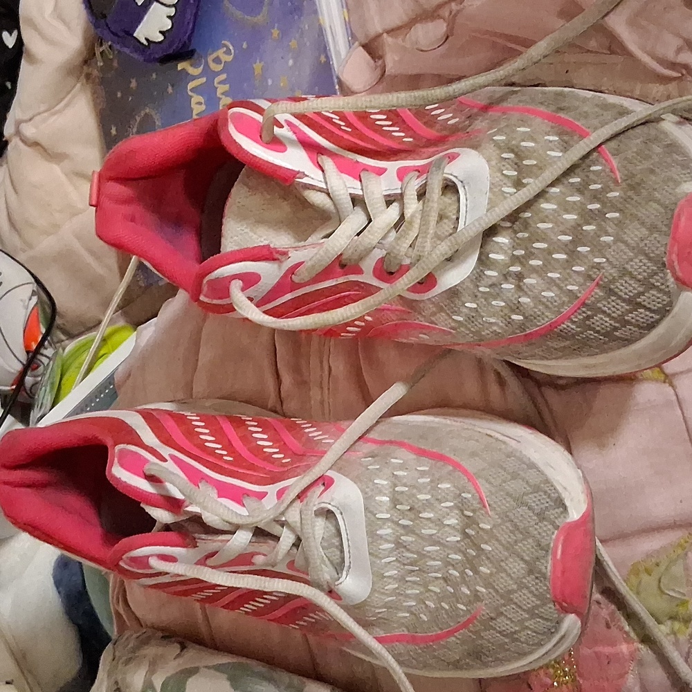 Women's Pink and Gray Athletic Shoes